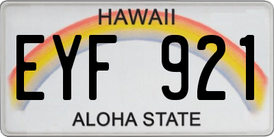 HI license plate EYF921