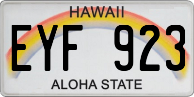 HI license plate EYF923
