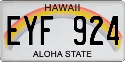 HI license plate EYF924