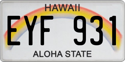 HI license plate EYF931