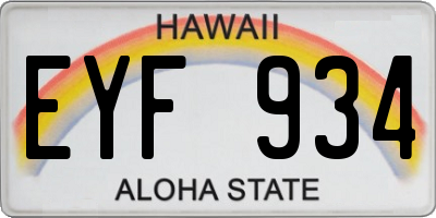 HI license plate EYF934