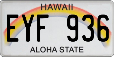 HI license plate EYF936