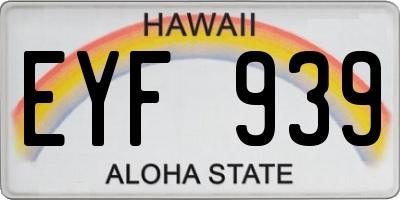 HI license plate EYF939