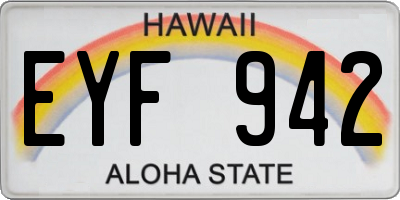 HI license plate EYF942