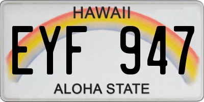 HI license plate EYF947