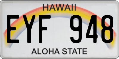 HI license plate EYF948