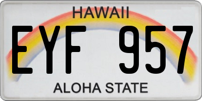HI license plate EYF957