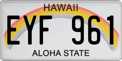 HI license plate EYF961
