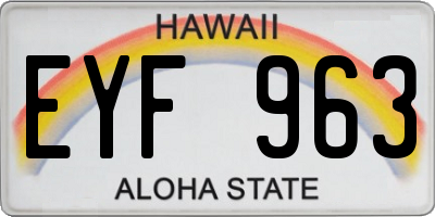 HI license plate EYF963