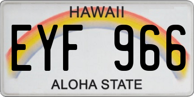 HI license plate EYF966