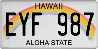 HI license plate EYF987