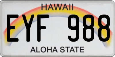 HI license plate EYF988