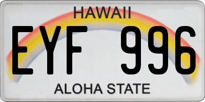 HI license plate EYF996