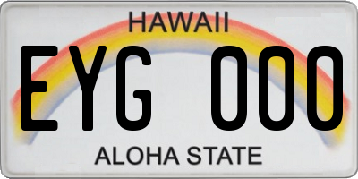 HI license plate EYG000