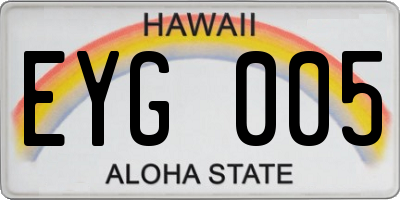 HI license plate EYG005
