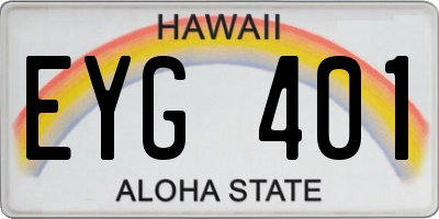 HI license plate EYG401
