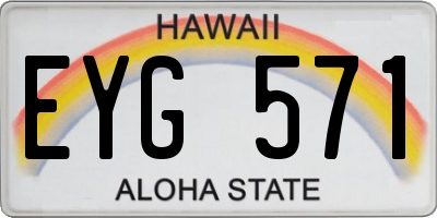 HI license plate EYG571