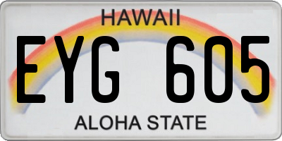 HI license plate EYG605