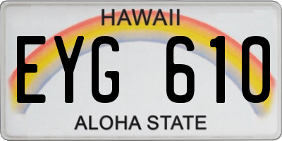 HI license plate EYG610