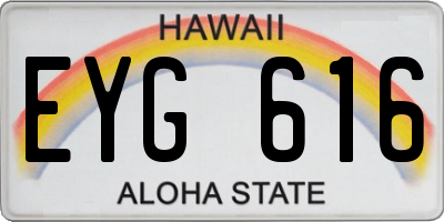 HI license plate EYG616