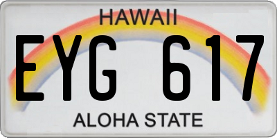 HI license plate EYG617