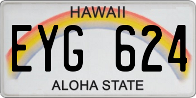 HI license plate EYG624