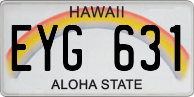 HI license plate EYG631