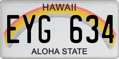 HI license plate EYG634