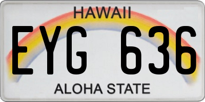 HI license plate EYG636