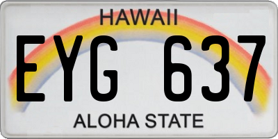 HI license plate EYG637
