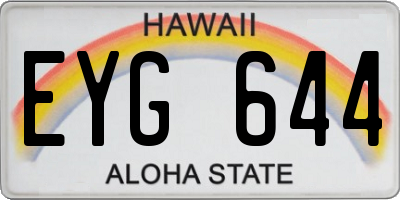 HI license plate EYG644