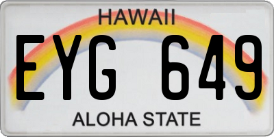 HI license plate EYG649