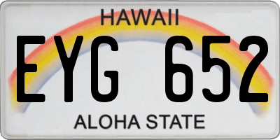 HI license plate EYG652