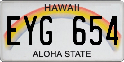 HI license plate EYG654