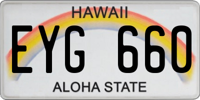 HI license plate EYG660