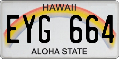 HI license plate EYG664