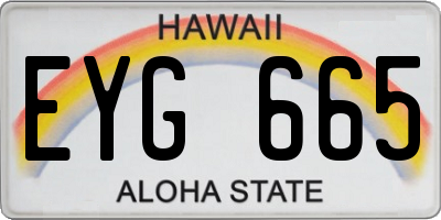 HI license plate EYG665