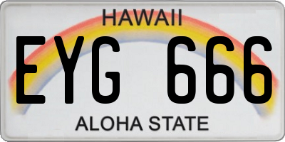 HI license plate EYG666