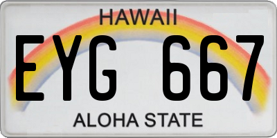 HI license plate EYG667