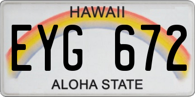 HI license plate EYG672