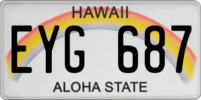 HI license plate EYG687