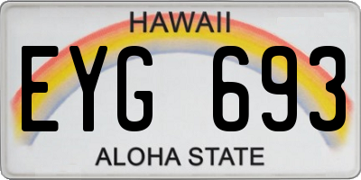 HI license plate EYG693