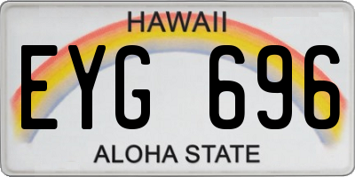 HI license plate EYG696