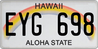 HI license plate EYG698