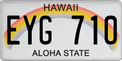 HI license plate EYG710
