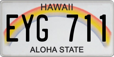 HI license plate EYG711