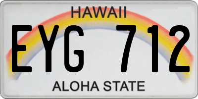 HI license plate EYG712