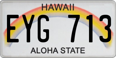 HI license plate EYG713