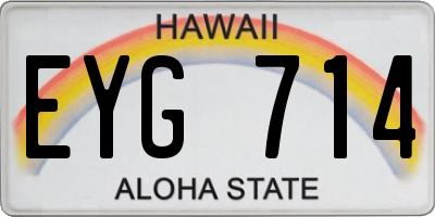 HI license plate EYG714