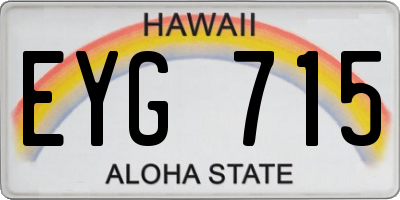 HI license plate EYG715